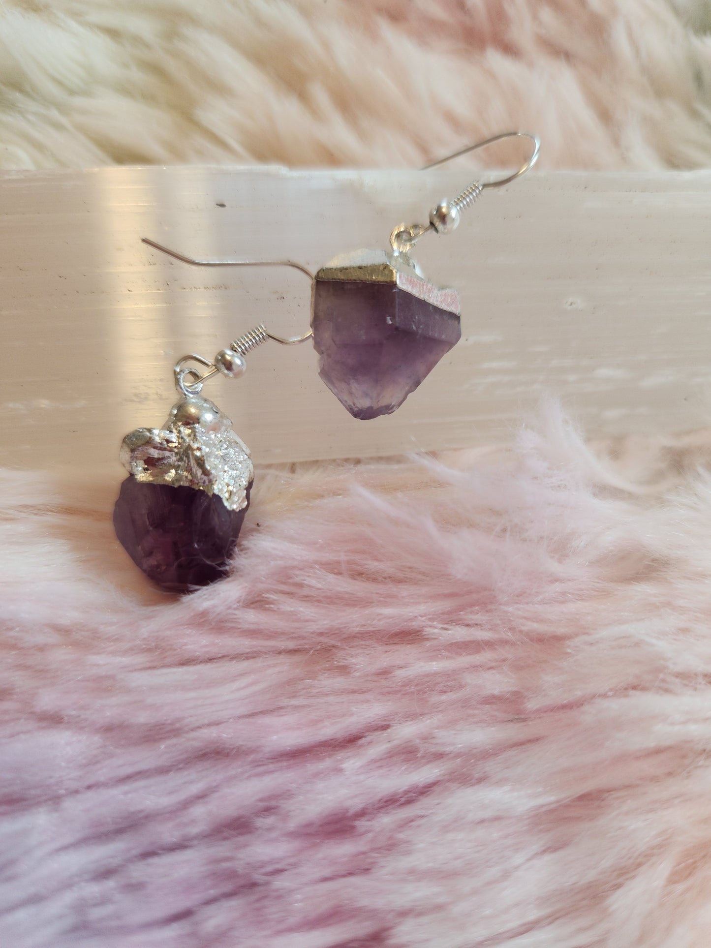 Amethyst crystal earrings