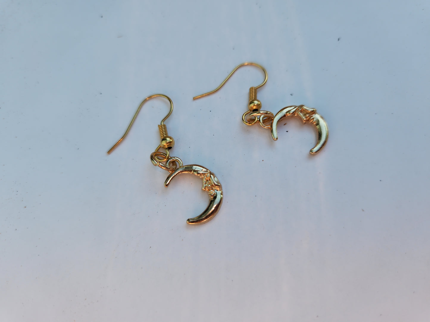 Gold moon earrings