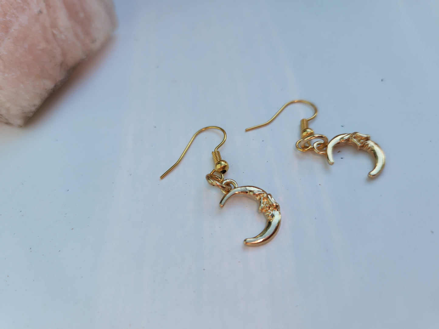 Gold moon earrings