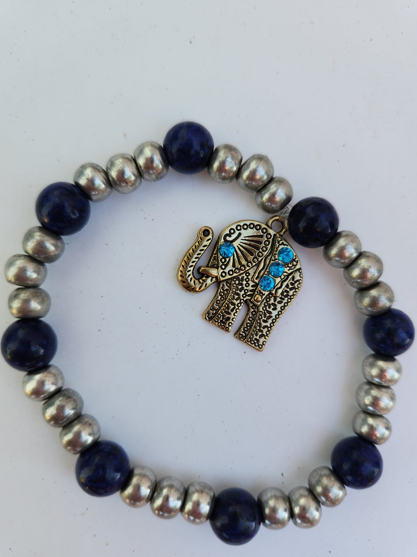 Blue elephant bracelet