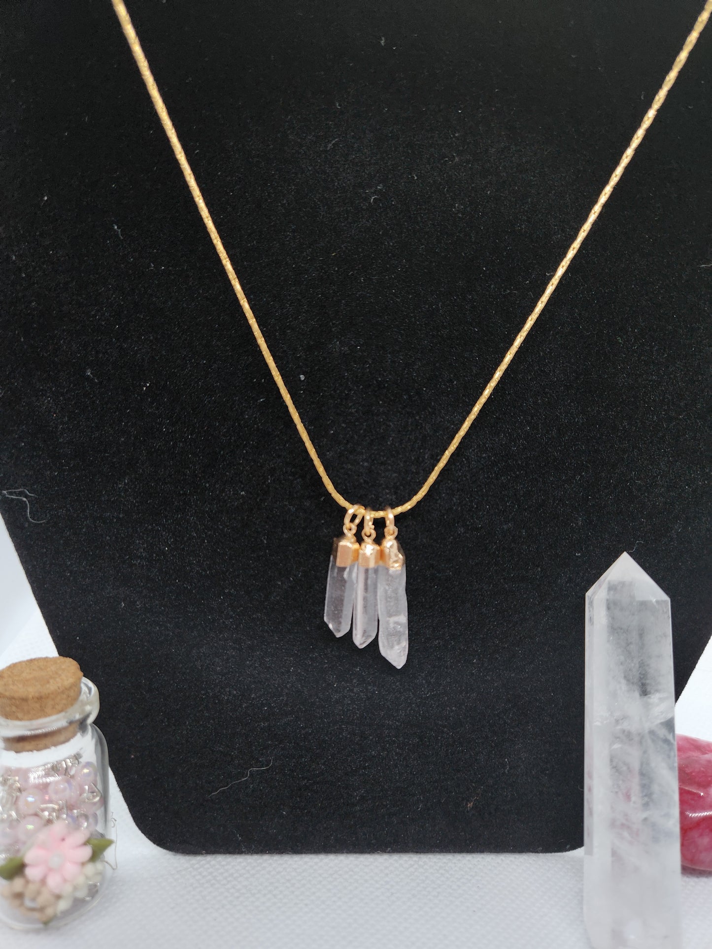 Golden quartz necklace