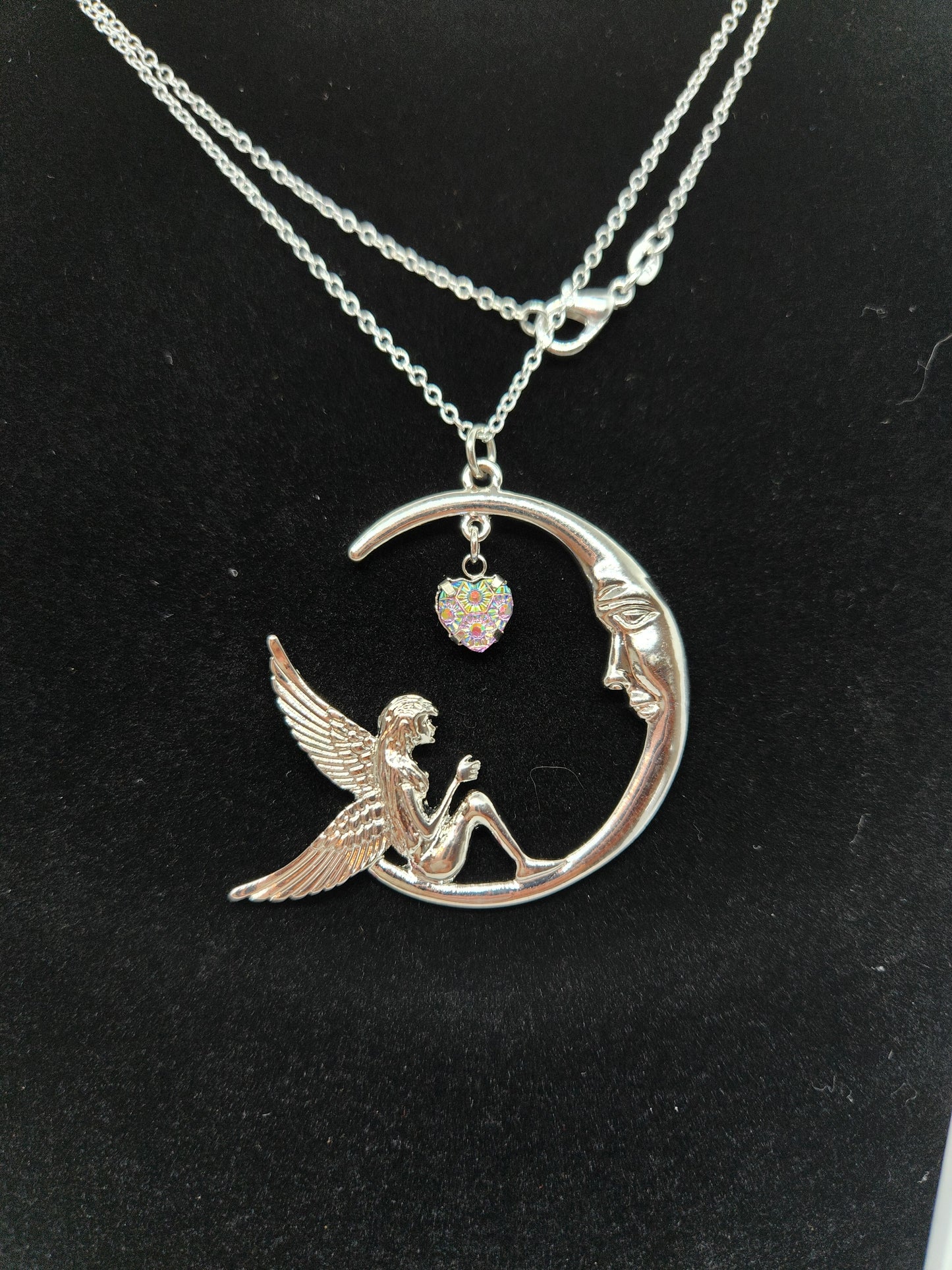 Big fairy and moon necklace