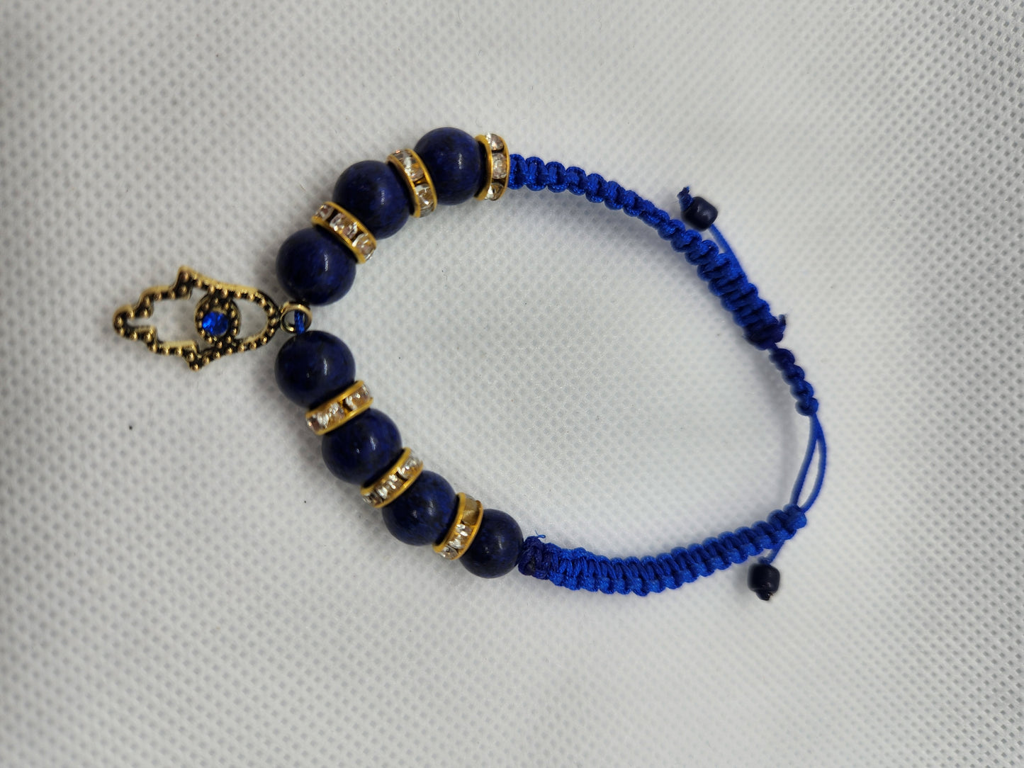 Lapis azuli hamsa charm bracelet