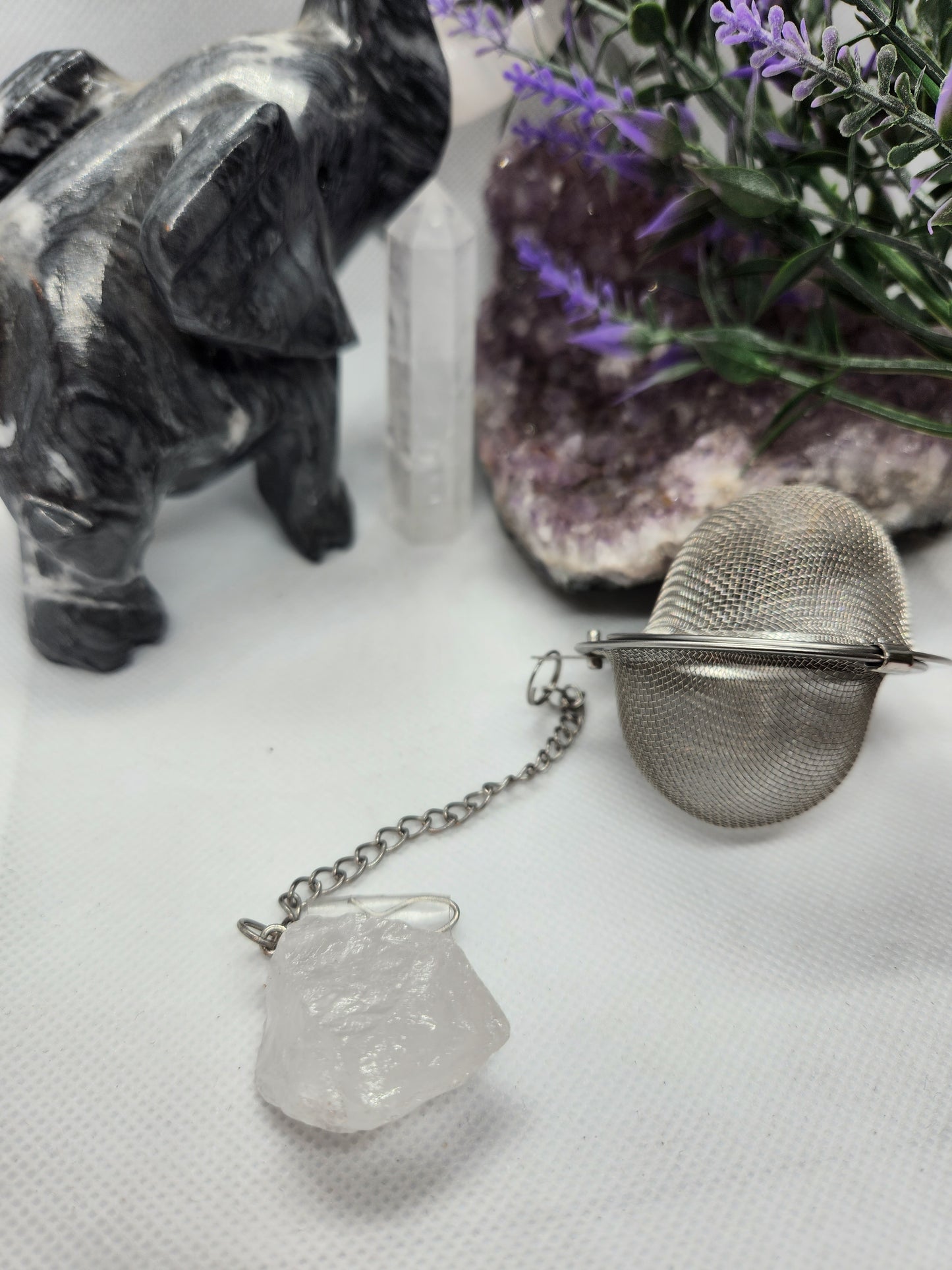 Natural crystal stone stainless steel mesh filter