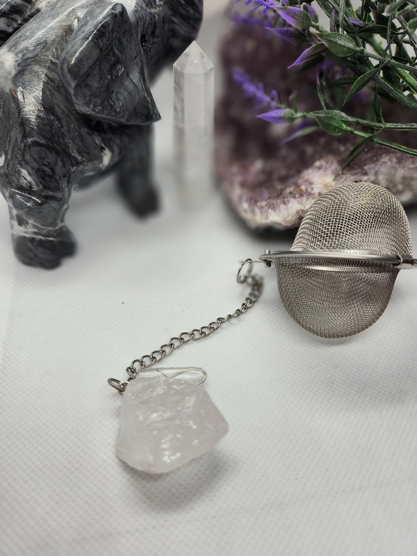 Natural crystal stone stainless steel mesh filter