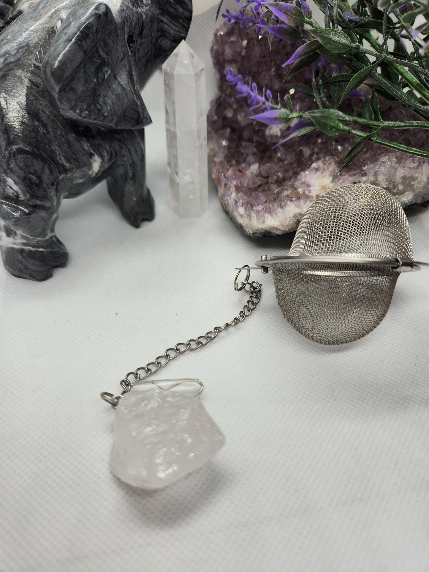 Natural crystal stone stainless steel mesh filter