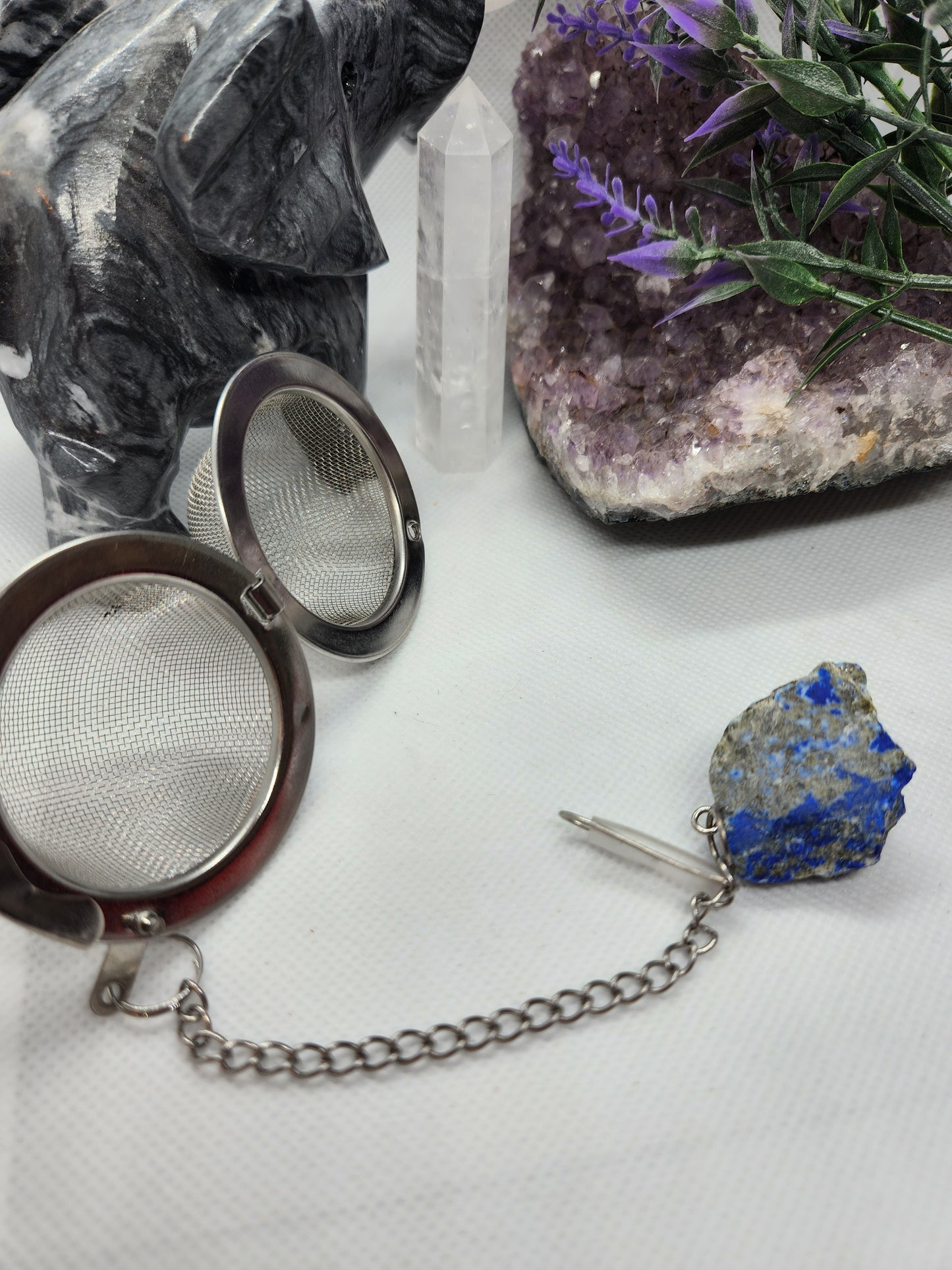 Natural crystal stone stainless steel mesh filter