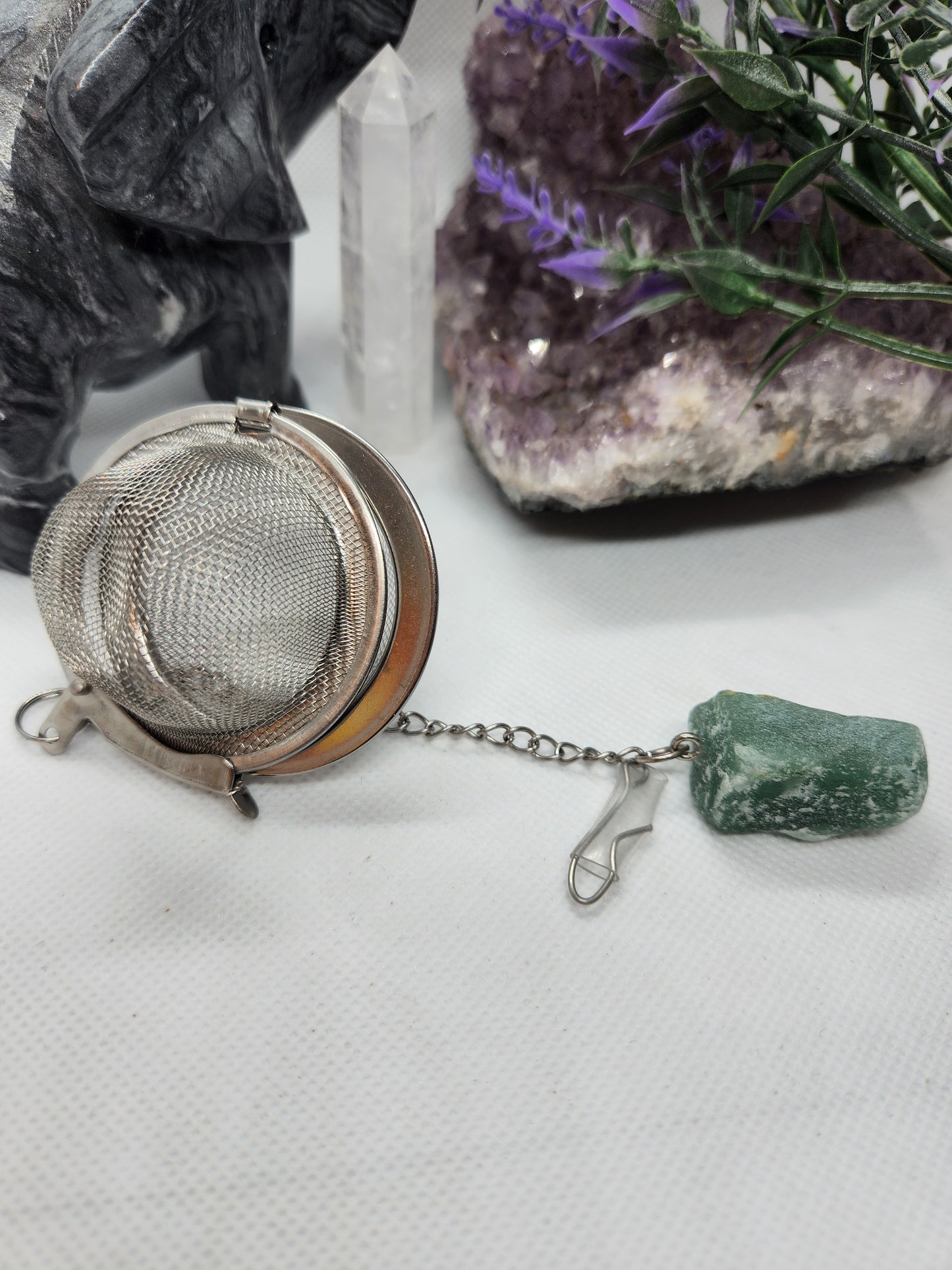 Natural crystal stone stainless steel mesh filter