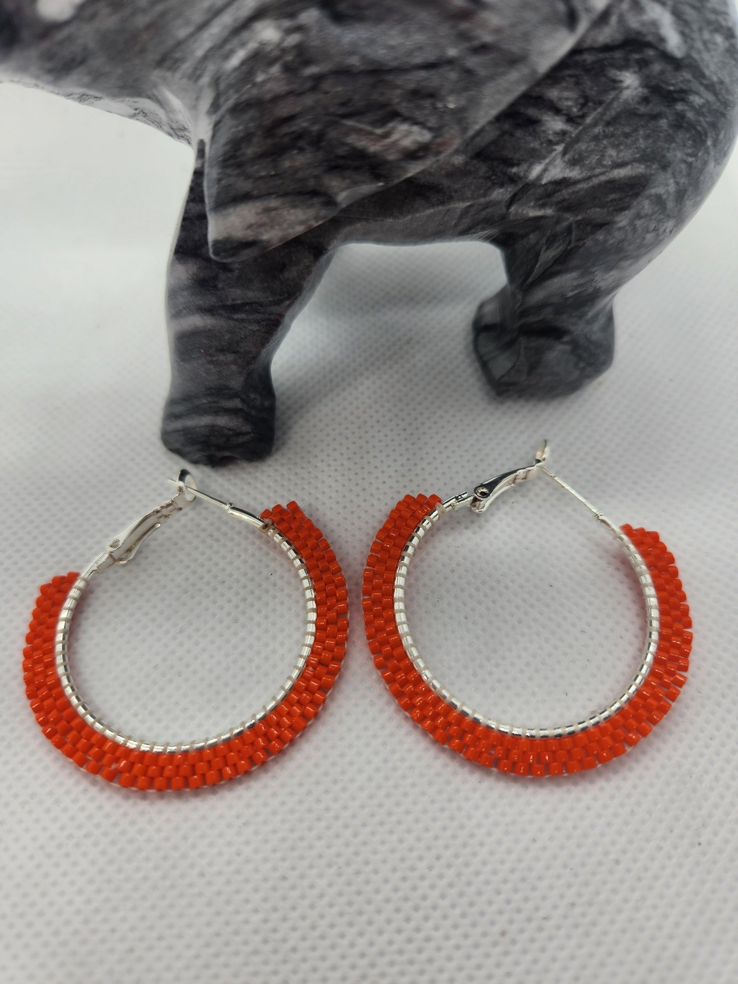Beaded hoop earrings