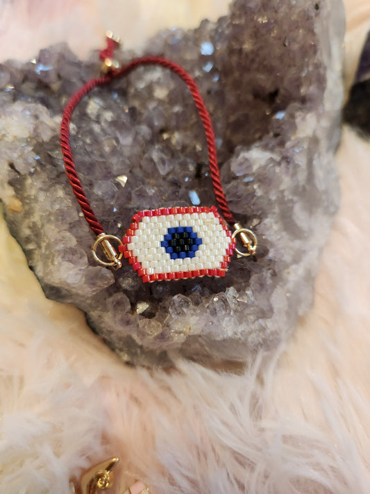 Evil eye miyuki hand woven bracelet