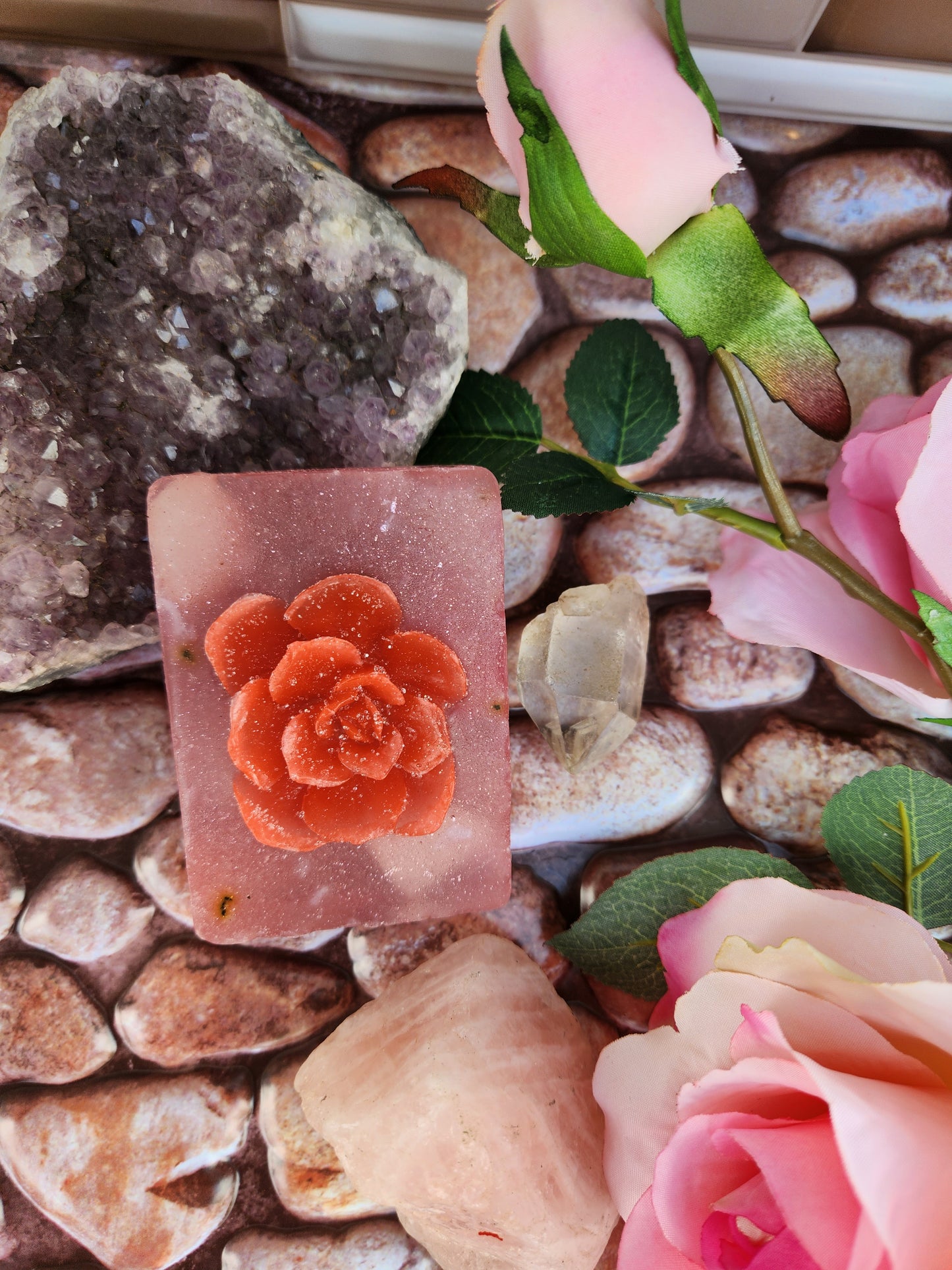 Rose quartz soap