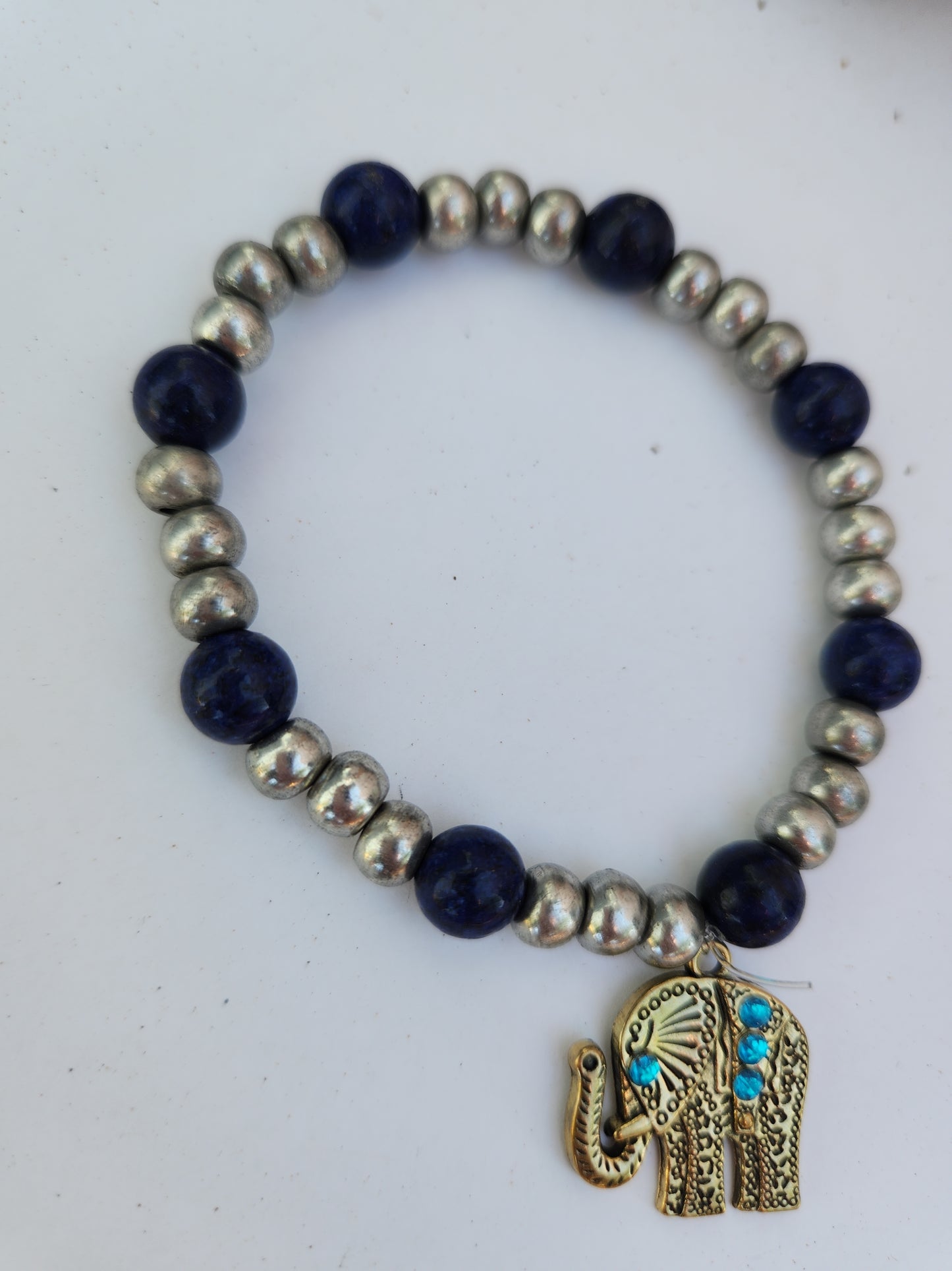 Blue elephant bracelet