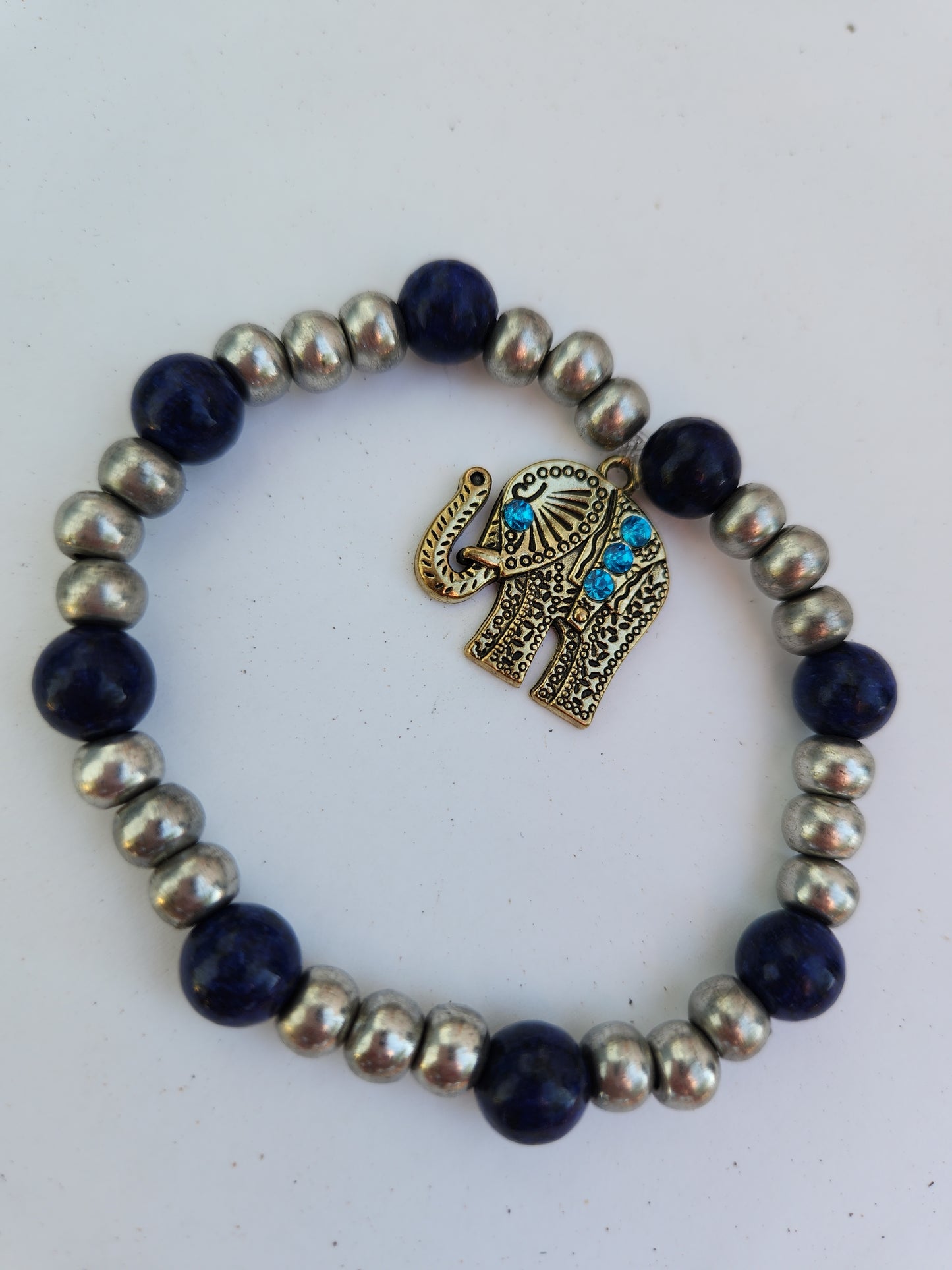 Blue elephant bracelet