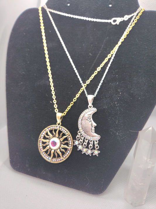 Couple sun moon necklace