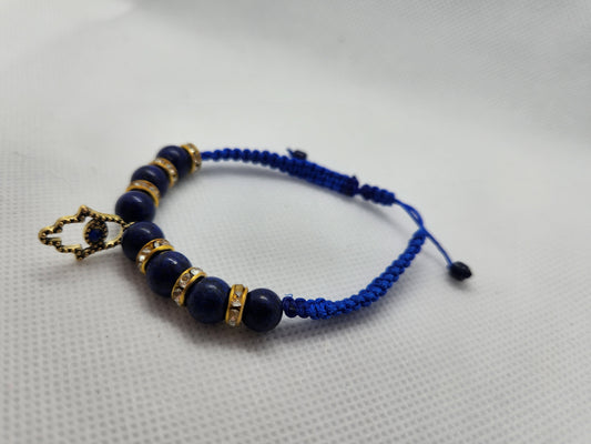 Lapis azuli  hamsa charm bracelet