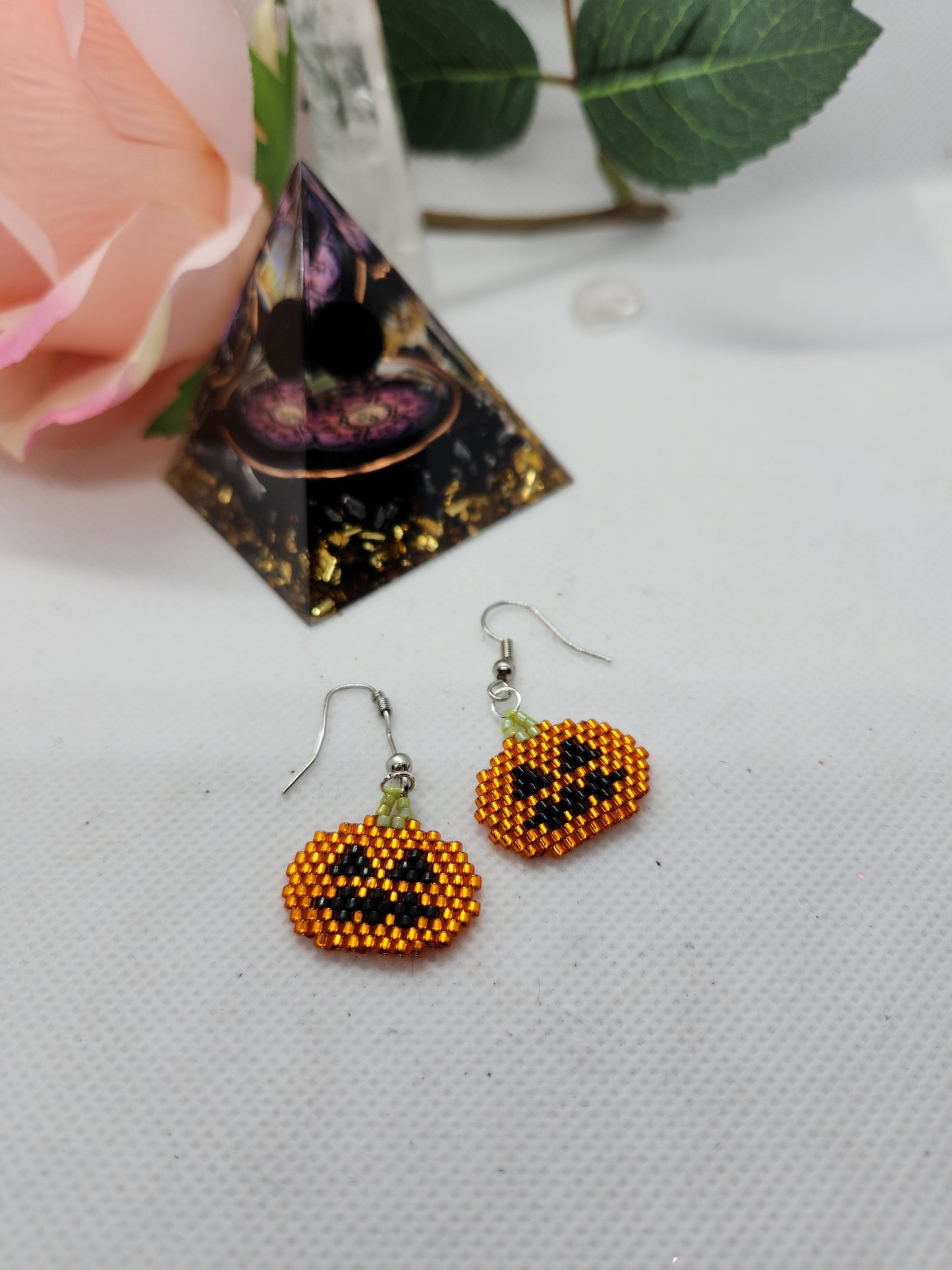 Pumpkin beaded earrings