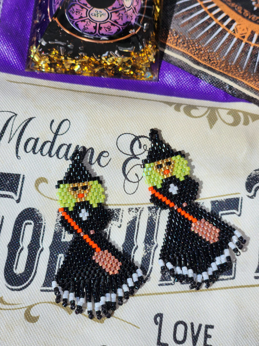 Witch beaded earrings