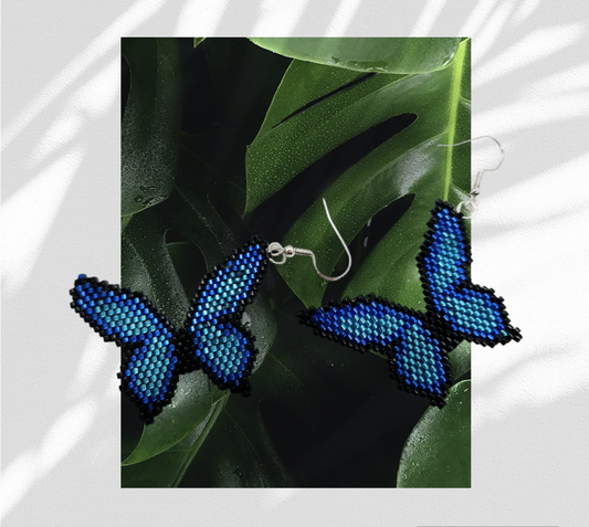 Butterfly beaded earrings