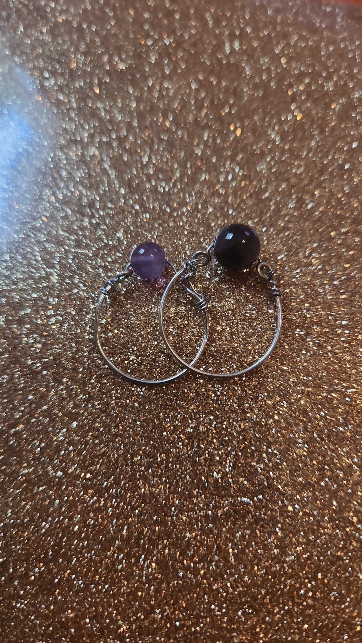 Crystal bead copper rings